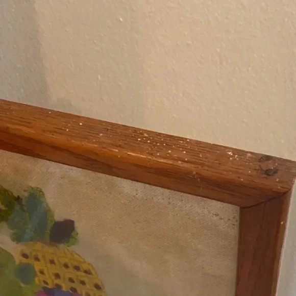 Springbok Vintage Framed Crewel Fruit Pattern Completed - Picture 5 of 6